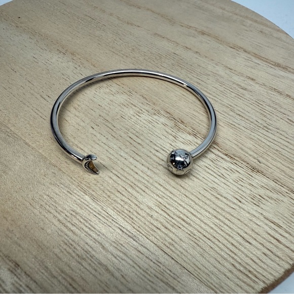 Pandora Retired Moments Moon & Stars Open Cuff Bracelet - Picture 1 of 4